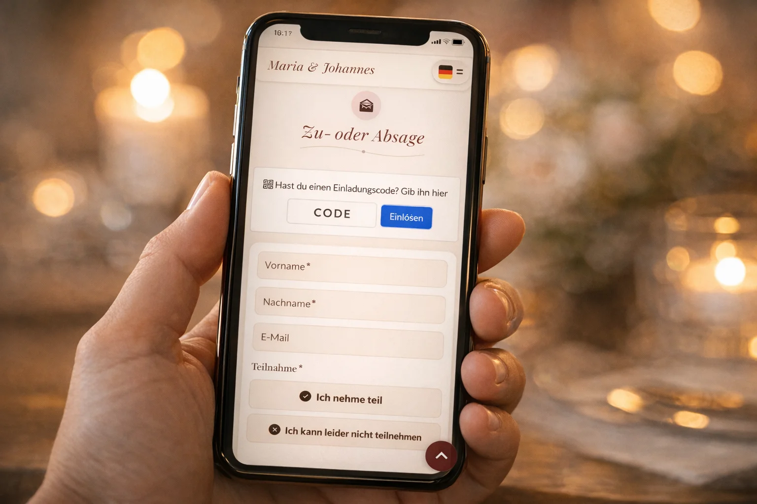 RSVP Zu- und Absage auf dem Smartphone