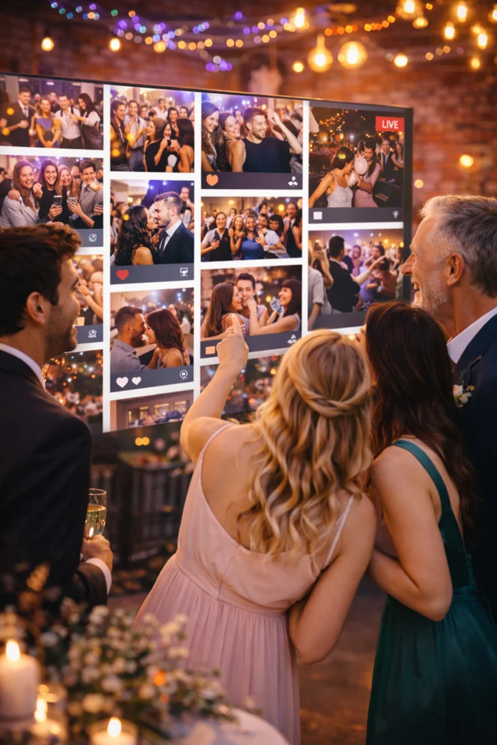 Social Wall / Live Fotowand auf einem Event-Beamer